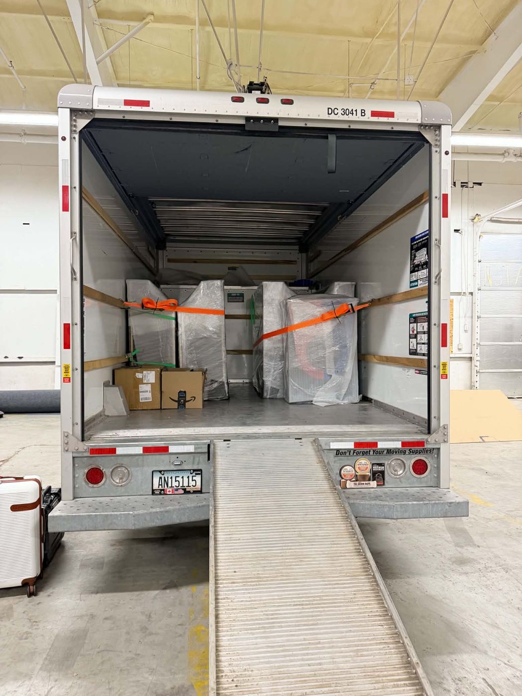 Crates loaded in a delivery truck